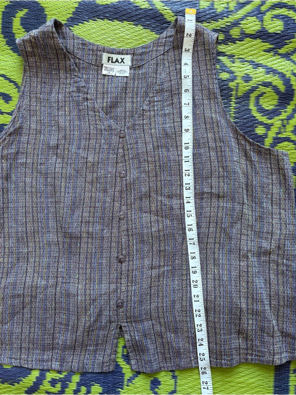 Flax Linen 3 Piece Skirt Set Button Front Jacket Sleeveless Top & Maxi Skirt XL - Picture 12 of 16